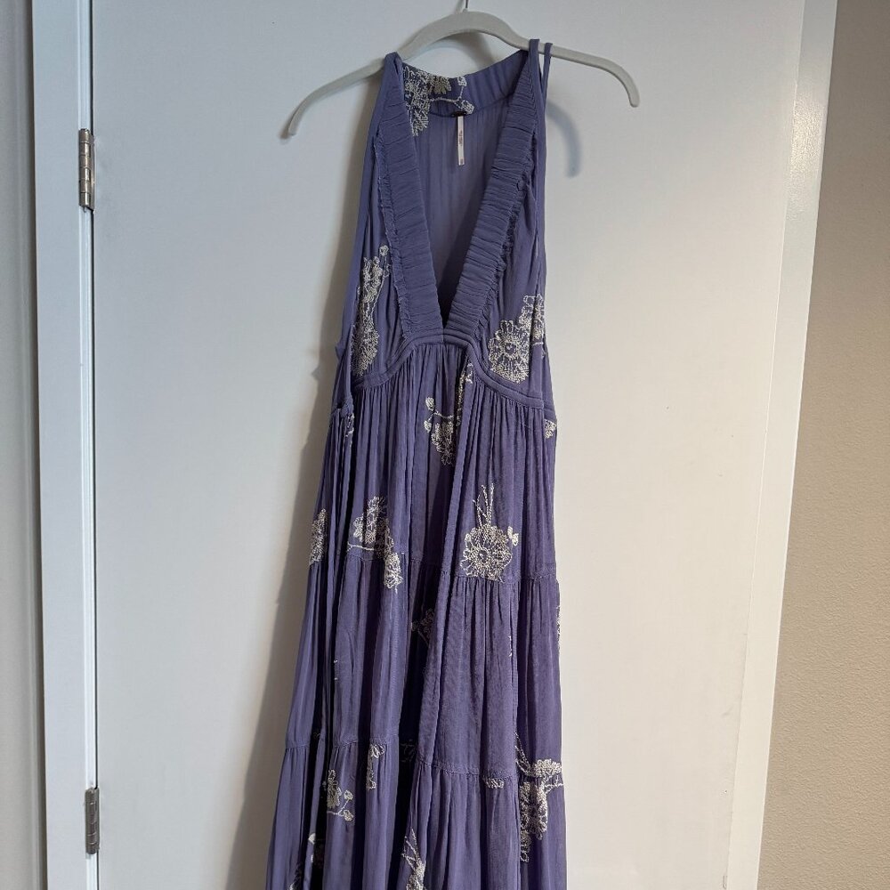 Free People Run Away with Me Embroidered Midi Dress